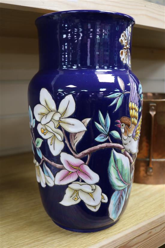 A French enamelled earthenware early 20th century vase